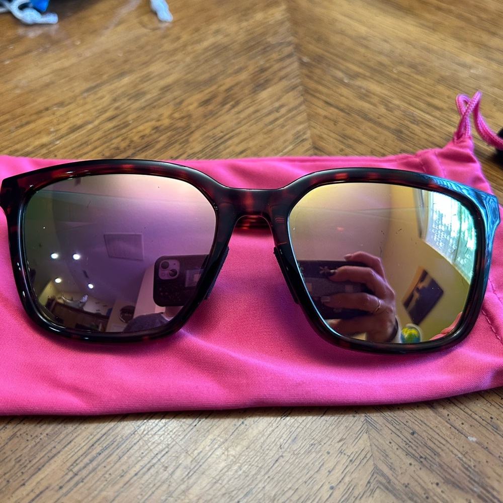 SMITH Tortoise Frame Sunglasses with Pink Mirror Lenses